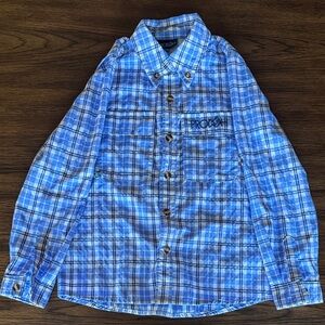 Boy’s Blue Plaid Button-Up Shirt